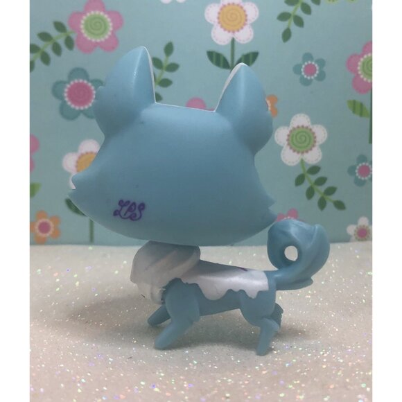 Auth Littlest Pet Shop # 3235 Blue White Husky Purple Green Yellow Sprinkles - Picture 3 of 3